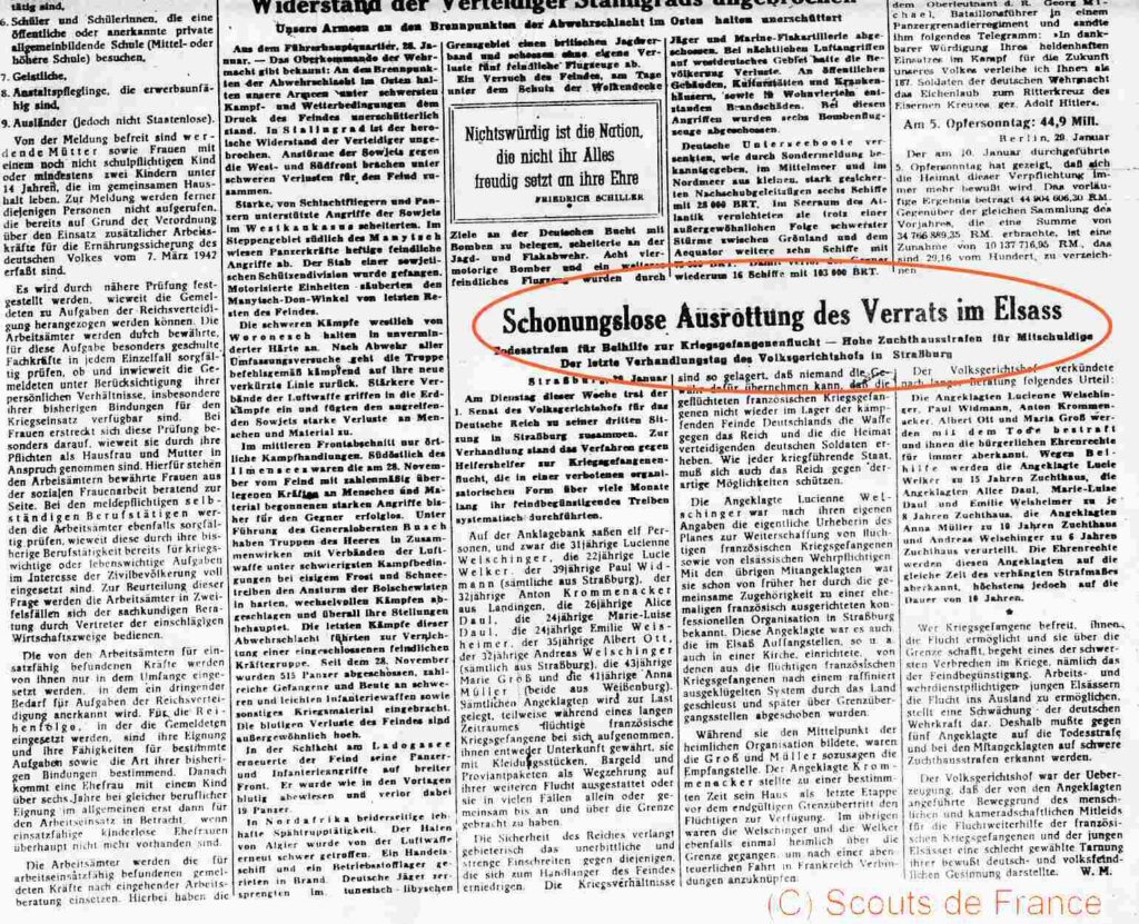 Bas de la page de une du
