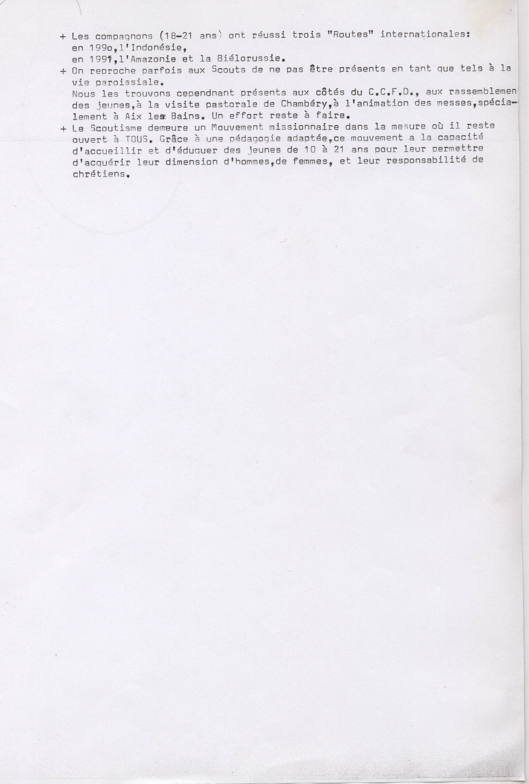 Etat des scouts en Savoie, 1991, page 2