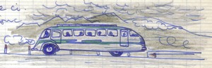 L'autocar du départ