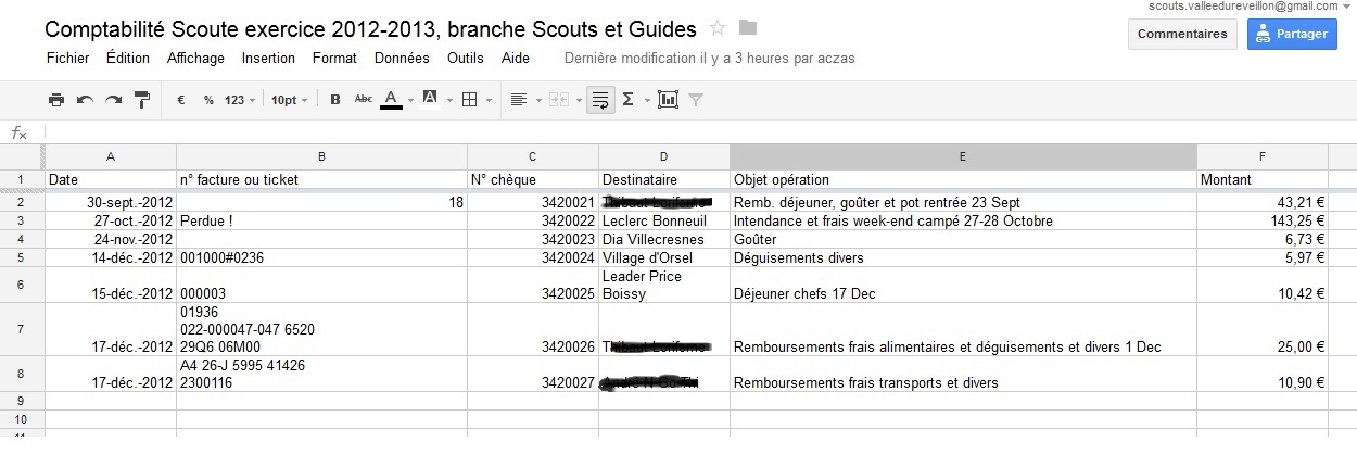 La gestion des chèques facile