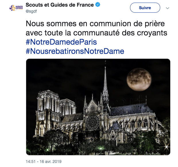 L&rsquo;émoi des scouts après l&rsquo;incendie de Notre-Dame